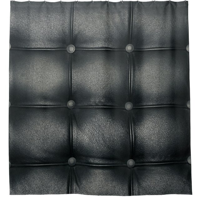 Luxury Buttoned Leather Texture Duschvorhang (Vorderseite)
