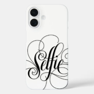 Luxury Calligraphy "Selfie" Lettering Elegant iPhone 16 Hülle
