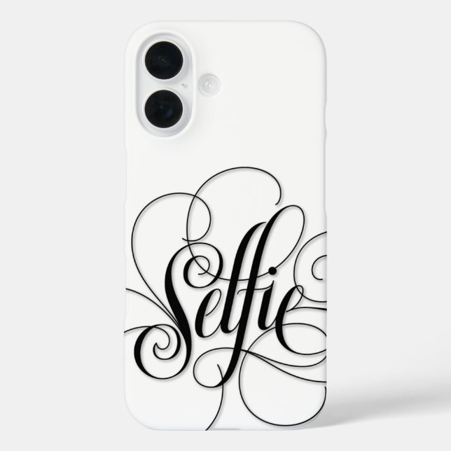 Luxury Calligraphy "Selfie" Lettering Elegant Case-Mate iPhone Hülle (Rückseite)