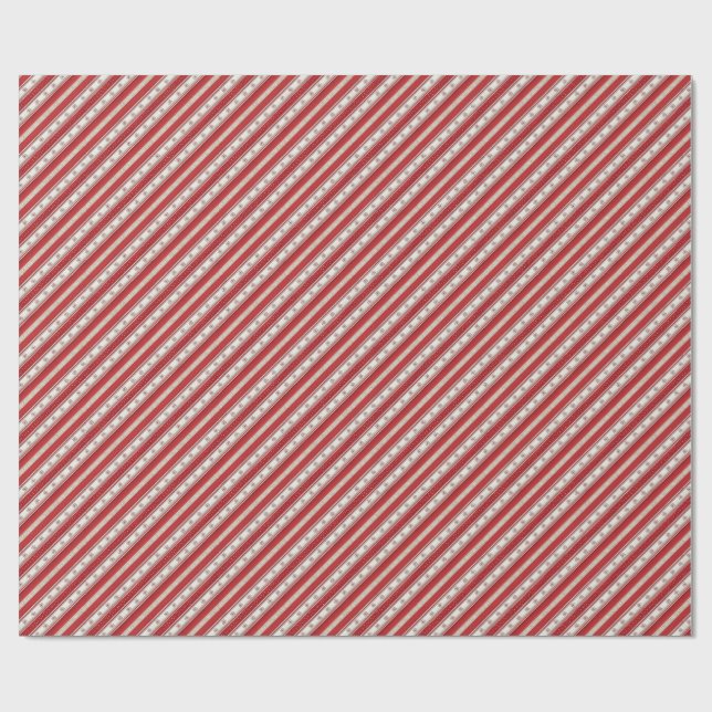 Luxury Candy Cane Stripe Christmas Wrapping Paper Geschenkpapier (Flach)