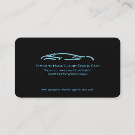 Luxury Car Logo - Ice Blue Sportscar auf schwarz Visitenkarte
