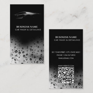 Luxury Car Wash Automotive Reinigung QR Code Schwa Visitenkarte