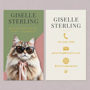Luxury Cat Groomer Pampered Kitten Visitenkarte