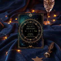 Luxury Celestial Birthday Invitation – Midnight