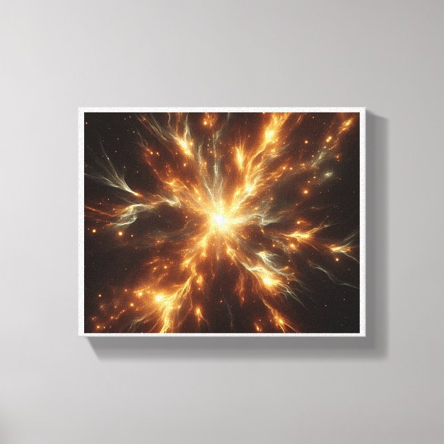 Luxury Celestial Golden Supernova - Abstract Cosmi Leinwanddruck (Vorderseite)
