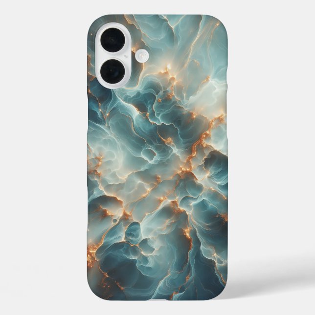 Luxury Celestial Teal Marble Phone Case - Radiant  (Rückseite)