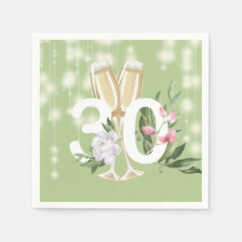 Luxury Champagne Green 30. Geburtstag Serviette