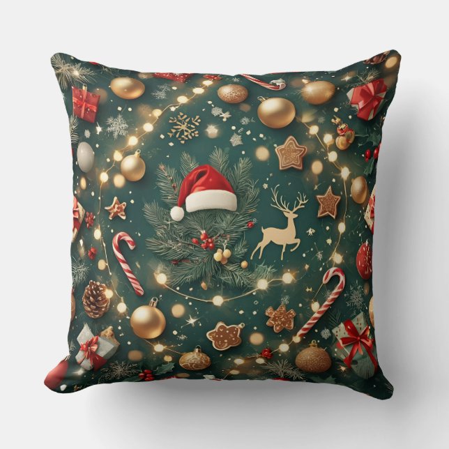 Luxury Christmas Pattern Decorative Throw Pillow Kissen (Vorderseite)