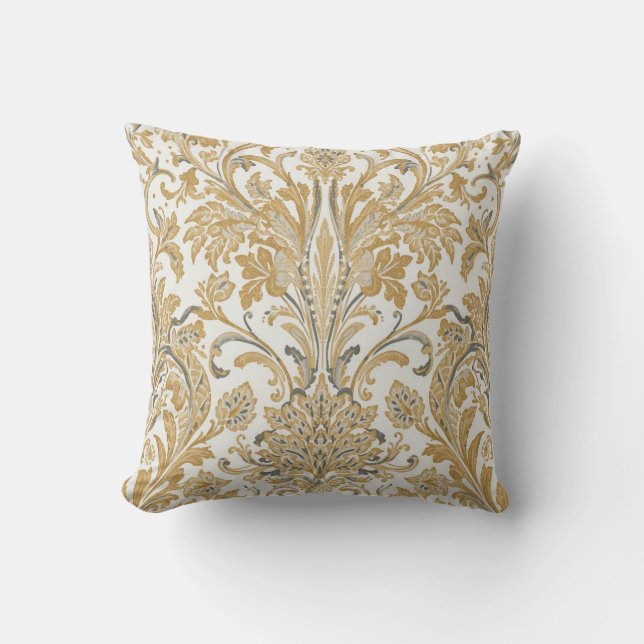 Luxury, Classic,Elegant,Gold Beige Pattern Kissen (Vorderseite)