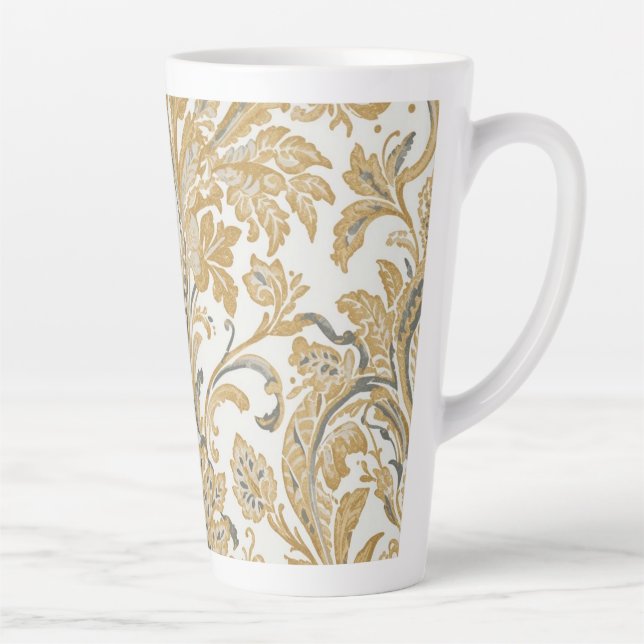 Luxury, Classic,Elegant,Gold Beige Pattern Milchtasse (Rechts)
