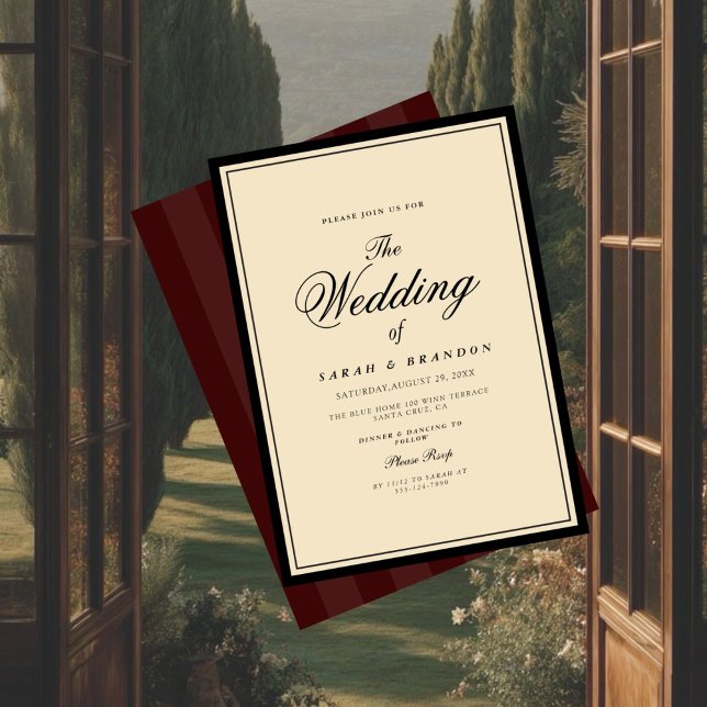 Luxury Classic Elegant Vintage Style Wedding Invit Einladung (Von Creator hochgeladen)
