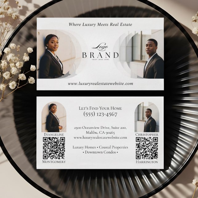 Luxury Classy Dual Agent Professional Real Estate Visitenkarte (Luxury Classy Dual Agent Professional Real Estate Business Card)