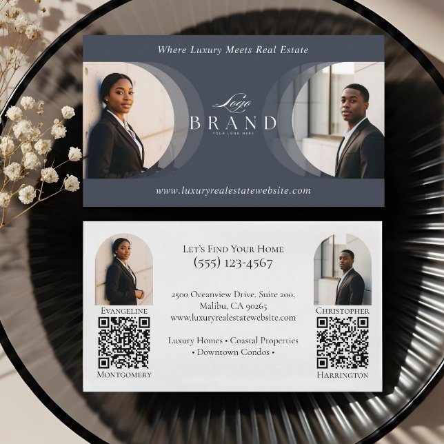 Luxury Classy Dual Agent Professional Real Estate Visitenkarte (Luxury Classy Dual Agent Professional Real Estate Business Card)