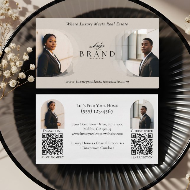 Luxury Classy Dual Agent Professional Real Estate Visitenkarte (Luxury Classy Dual Agent Professional Real Estate Business Card)