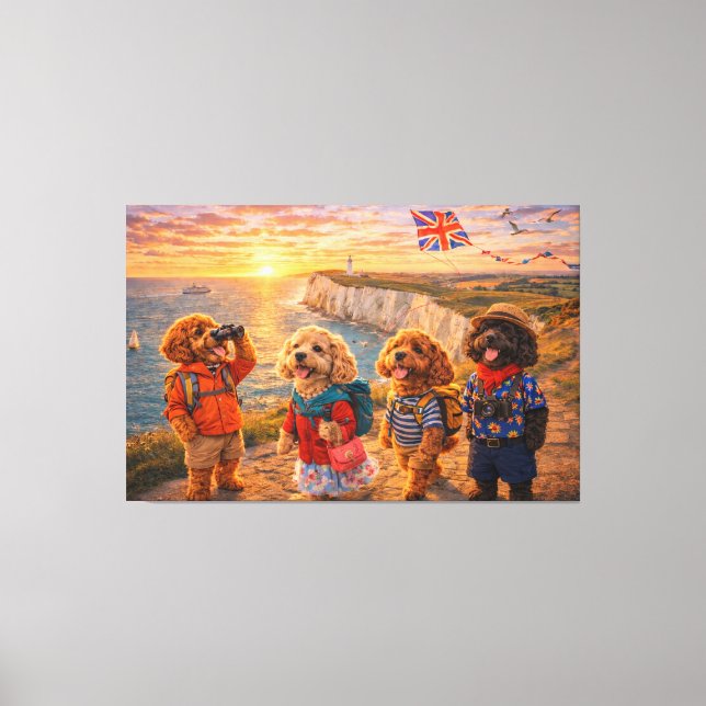 Luxury Cockapoo British Coastal Wall Art Canvas  Leinwanddruck (Vorderseite)