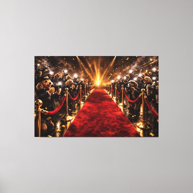 Luxury Cockapoo Red Carpet Canvas – Celebrity Dog Leinwanddruck (Vorderseite)