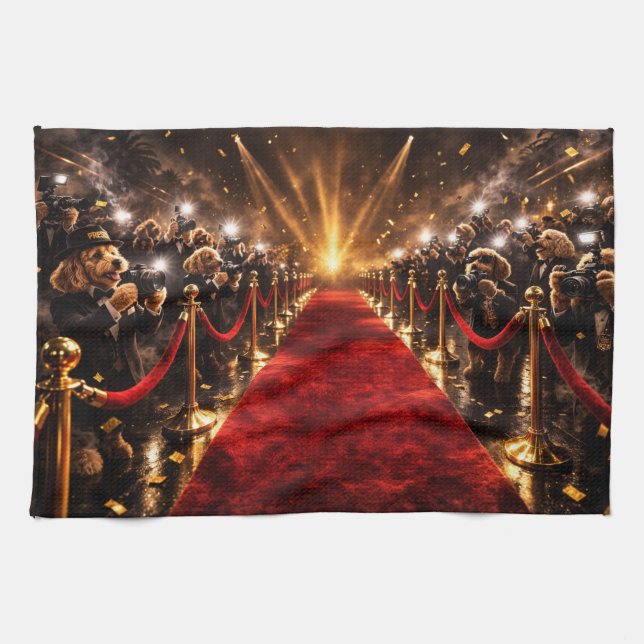 Luxury Cockapoo Red Carpet  Geschirrtuch (Horizontal)