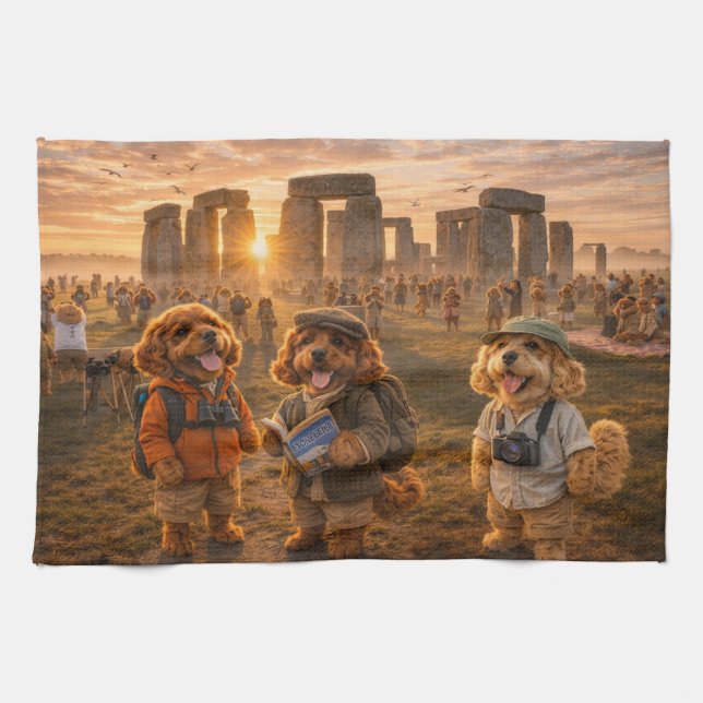 Luxury Cockapoo Stonehenge  Geschirrtuch (Horizontal)