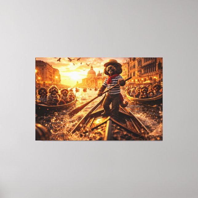 Luxury Cockapoo Venice Gondola Wall Art Canvas  Leinwanddruck (Vorderseite)