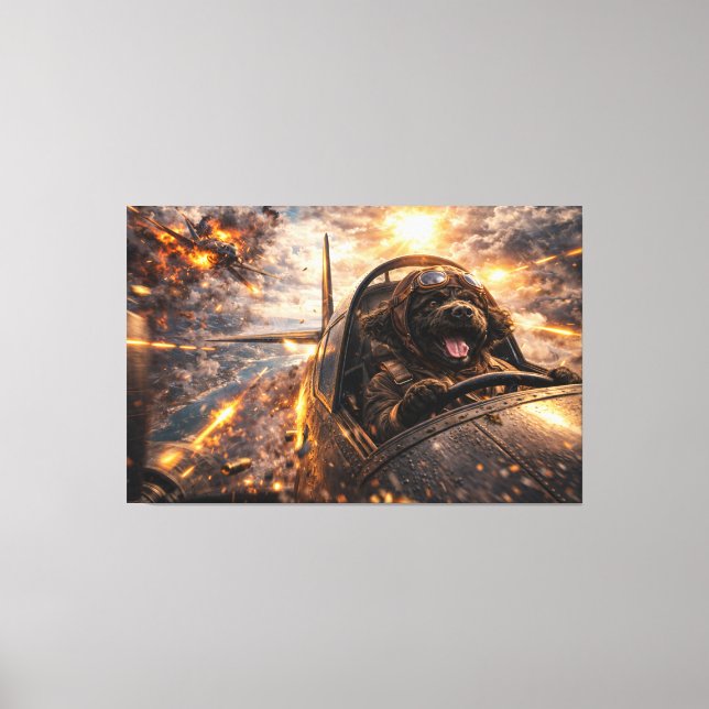 Luxury Cockapoo Wall Art – Aviation Dog Modern Leinwanddruck (Vorderseite)