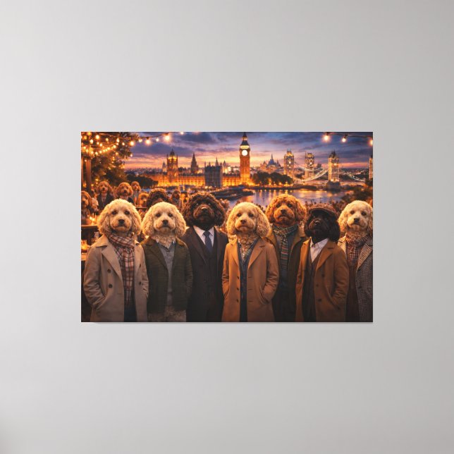 Luxury Cockapoo Wall Art – London Evening Art Leinwanddruck (Vorderseite)