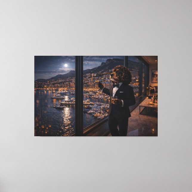 Luxury Cockapoo Wall Art – Monaco Dog Canvas Leinwanddruck (Vorderseite)