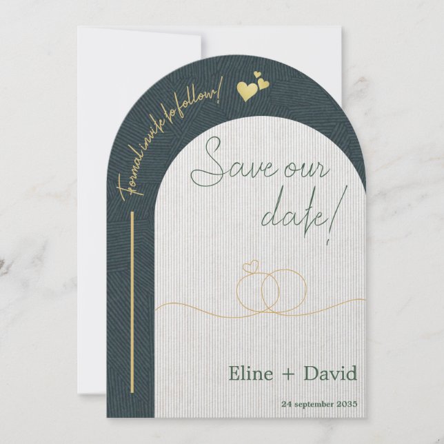 Luxury Coordinated Save The Date Card  Einladung (Vorderseite)