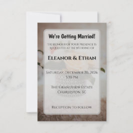 Luxury Cream Rose Geometric Vase Elegant Wedding  Einladung