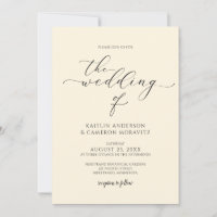 Luxury Cream Wedding Elegante Calligraphy Script