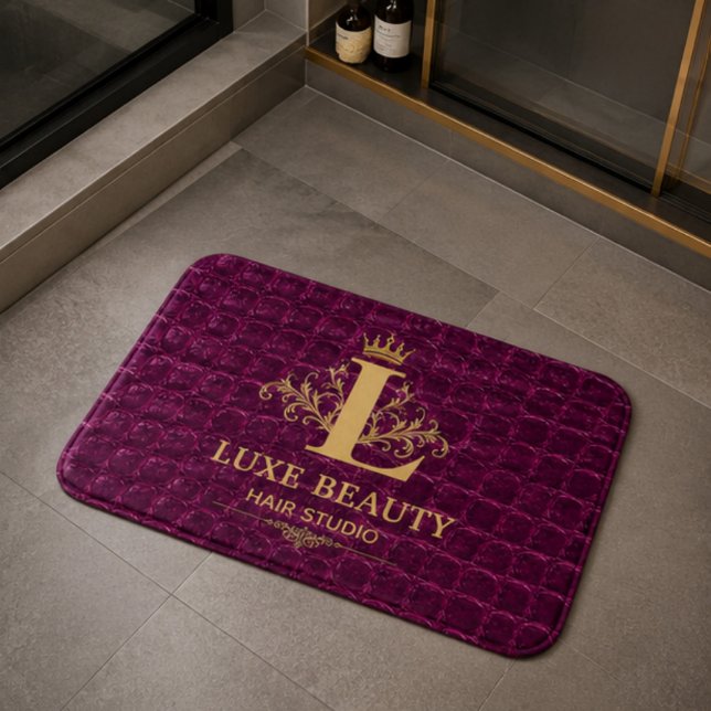 Luxury Crocodile Leather Monogram Gold Initial  Badematte (Von Creator hochgeladen)