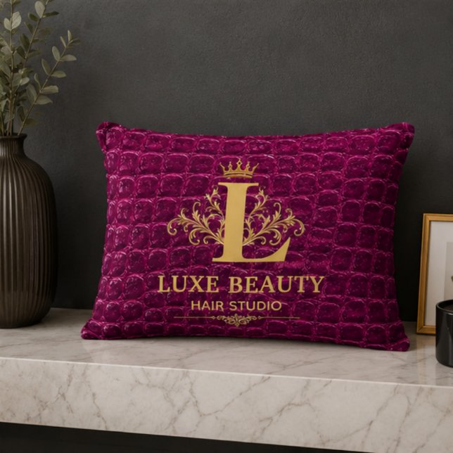 Luxury Crocodile Leather Monogram Gold Initial  Dekokissen (Von Creator hochgeladen)