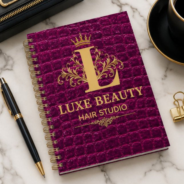 Luxury Crocodile Leather Monogram Gold Initial  Planer (Von Creator hochgeladen)