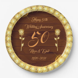 Luxury Customize Happy Gold 50 Jahre Jubiläum Pappteller