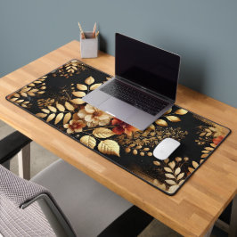 Luxury Dark Floral Desk Mat Chic Workspace Decor Schreibtischunterlage