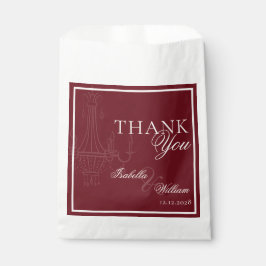 Luxury dark Red Old Money Wedding chandelier Geschenktütchen