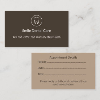 Luxury Dental Appointment Card | Clinic Reminder Terminkarte