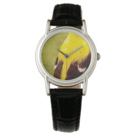 Luxury Designer Goldfinch Bird Art Watch Armbanduhr