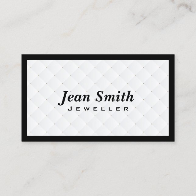 Luxury Diamond Quilt Juwelier Business Card Visitenkarte (Vorderseite)