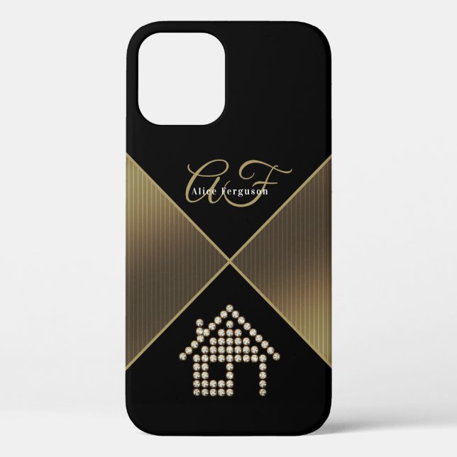 Luxury Diamond Zuhause | Goldene Krankenhäuser Case-Mate iPhone Hülle (Rückseite)