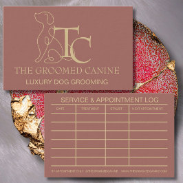 Luxury Dog Grooming Business Card Burnt Terracotta Visitenkarte