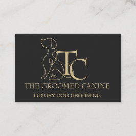 Luxury Dog Grooming Business Card Caviar Black Visitenkarte