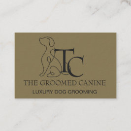 Luxury Dog Grooming Business Card Deep gold Visitenkarte