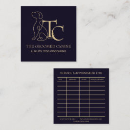 Luxury Dog Grooming Business Card Pet Stylist Quadratische Visitenkarte