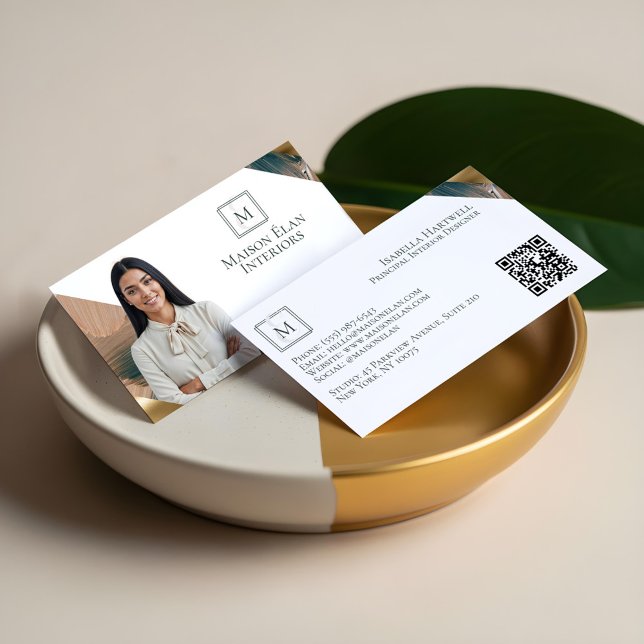 Luxury Elegant Abstract Interior Designer Photo Visitenkarte (Luxury Elegant Abstract Interior Designer Photo Business Card)