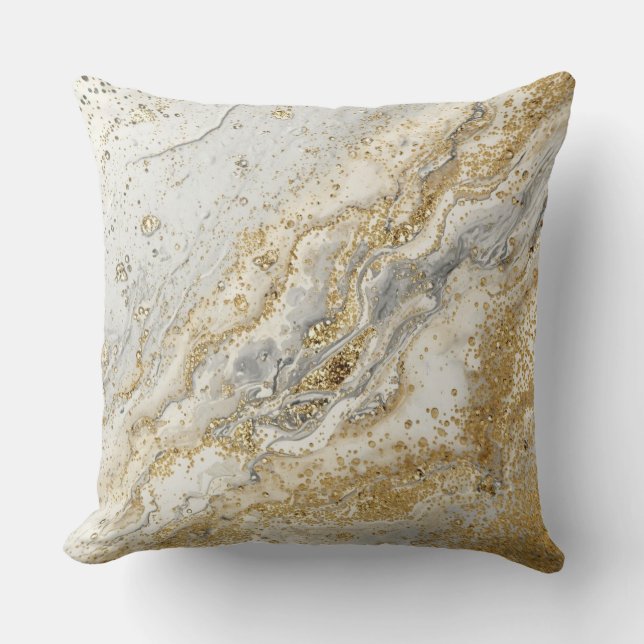 Luxury, Elegant, Modern Gold Grey Pattern Kissen (Vorderseite)