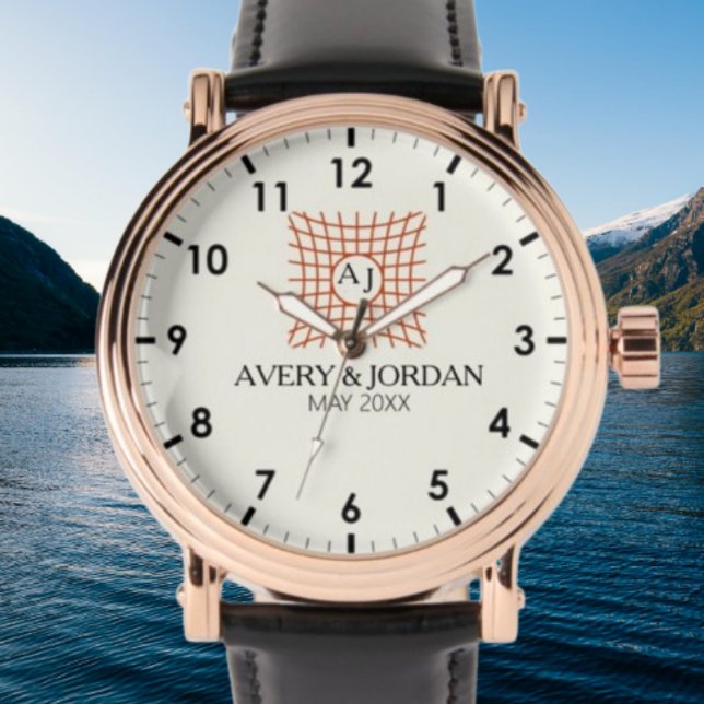 Luxury Elegant Monogram with Initials Armbanduhr (Von Creator hochgeladen)