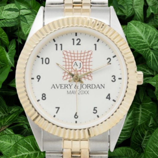 Luxury Elegant Monogram with Initials Armbanduhr (Von Creator hochgeladen)