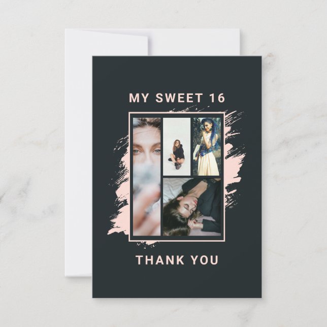 Luxury Elegant Thank You Graduation Birthday Card Dankeskarte (Vorderseite)