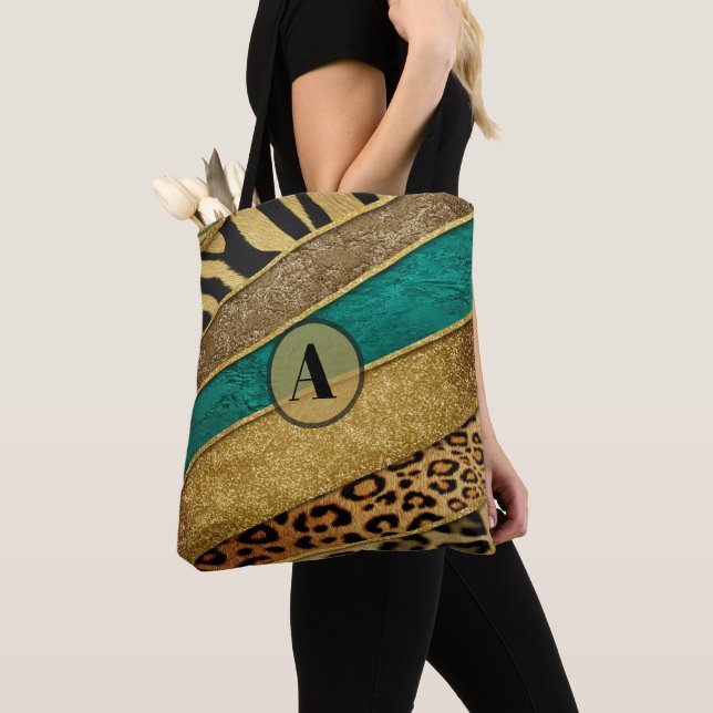 Luxury Emerald & Gold Safari Leopard Zebra Glitter (Von Nahem)