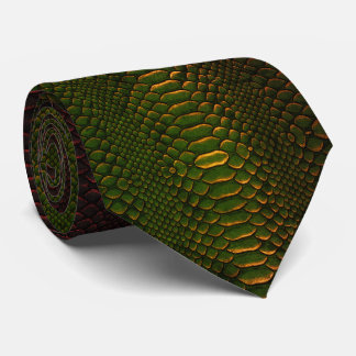 Luxury Emerald Green and Copper Snakeskin Texture Krawatte